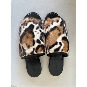 Freda Salvador Pure Womens Leather Calf Hair Sandals Jaguar  Size 9 M